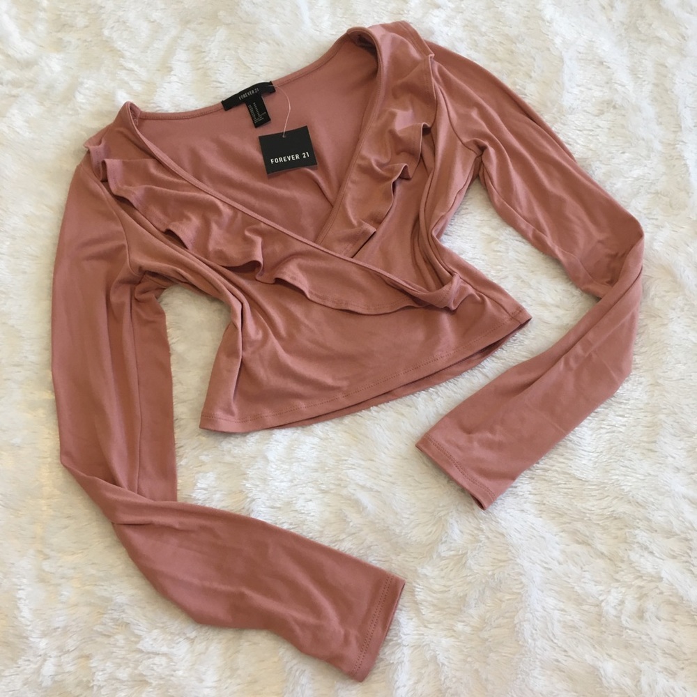 Ruffled Crop Top (Mauve)